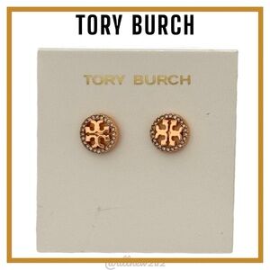 New Tory Burch Rose Gold Miller
Circle T Logo Pierced Earring
Studs on card